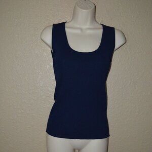 NWT $245 Sz S Walk of Shame Navy Ribbed Scoop Neck Tank Top